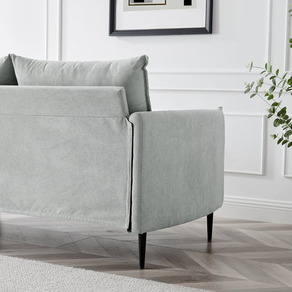 Bari Light Grey Brushed Fabric Sofa