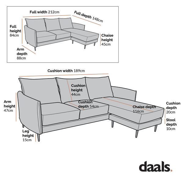 Bari Light Beige Woven Fabric Chaise Sofa