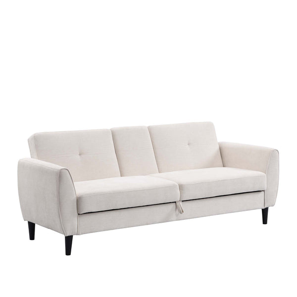 Latimer Beige Woven Fabric 3-Seater Storage Sofa Bed