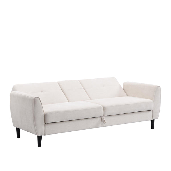 Latimer Beige Woven Fabric 3-Seater Storage Sofa Bed