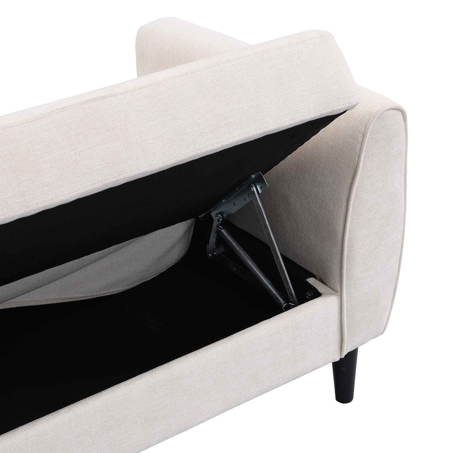 Latimer Beige Woven Fabric 3-Seater Storage Sofa Bed
