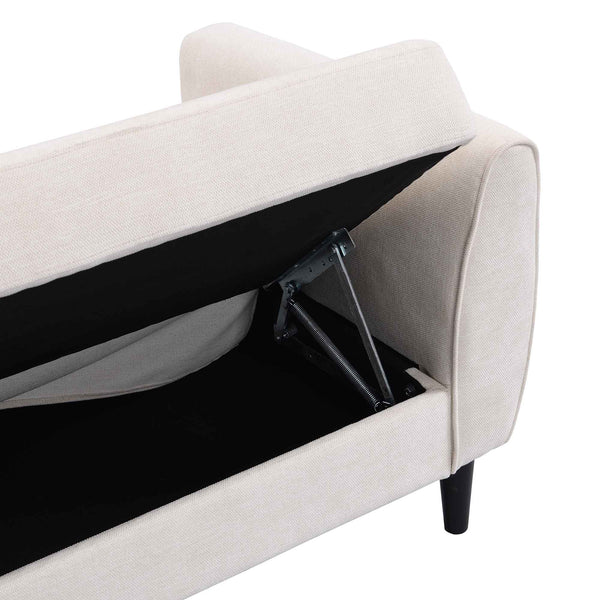 Latimer Beige Woven Fabric 3-Seater Storage Sofa Bed