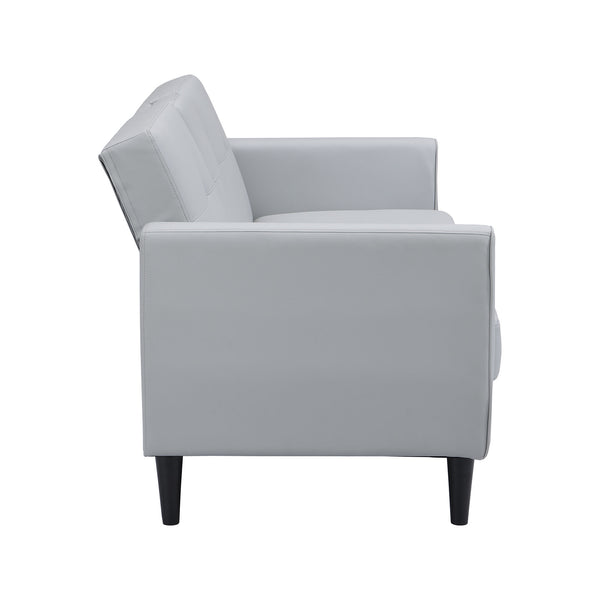 Latimer Grey Faux Leather 3-Seater Storage Sofa Bed