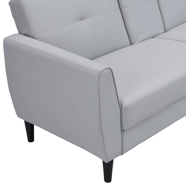 Latimer Grey Faux Leather 3-Seater Storage Sofa Bed
