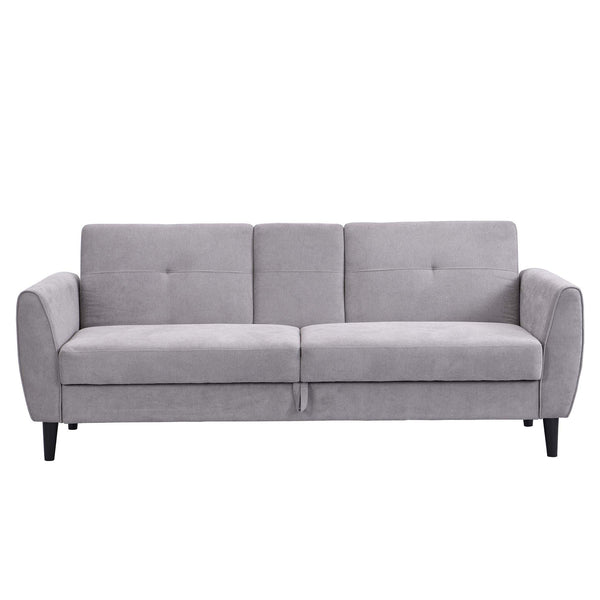 Latimer Light Grey Brushed Fabric 3-Seater Storage Sofa Bed