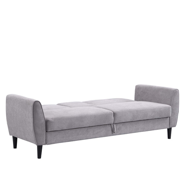 Latimer Light Grey Brushed Fabric 3-Seater Storage Sofa Bed