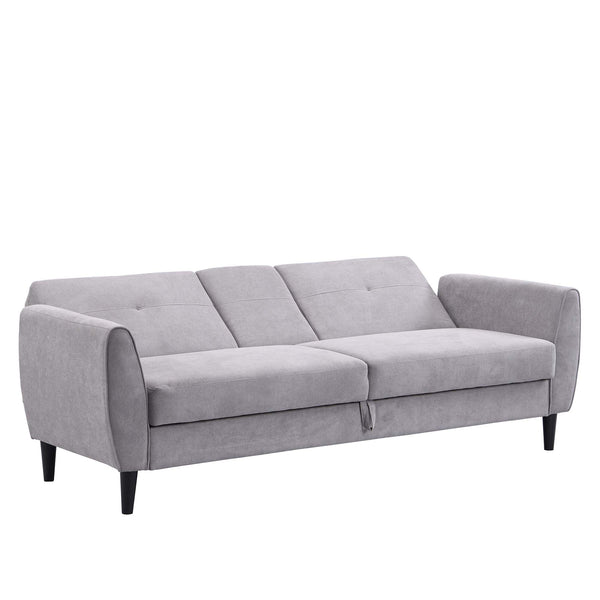 Latimer Light Grey Brushed Fabric 3-Seater Storage Sofa Bed