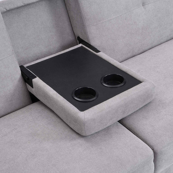 Latimer Light Grey Brushed Fabric 3-Seater Storage Sofa Bed