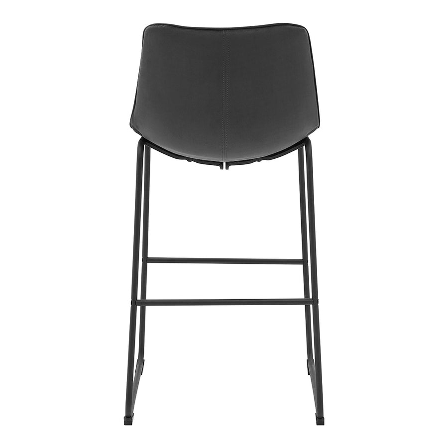 Sutton Set of 2 Bar Stools with Fluted Back (Grey Velvet)