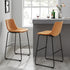 Sutton Set of 2 Barstools with Fluted Back (Mustard Velvet) - daals
