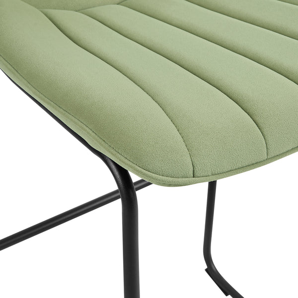 Sutton Set of 2 Barstools with Fluted Back (Sage Green Velvet)