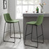 Sutton Set of 2 Barstools with Fluted Back (Sage Green Velvet) - daals