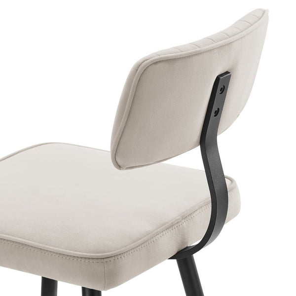 Charlecote Set of 2 Champagne Colour Velvet Upholstered Bar Stools