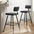 Charlecote Set of 2 Dark Grey Velvet Upholstered Bar Stools - daals