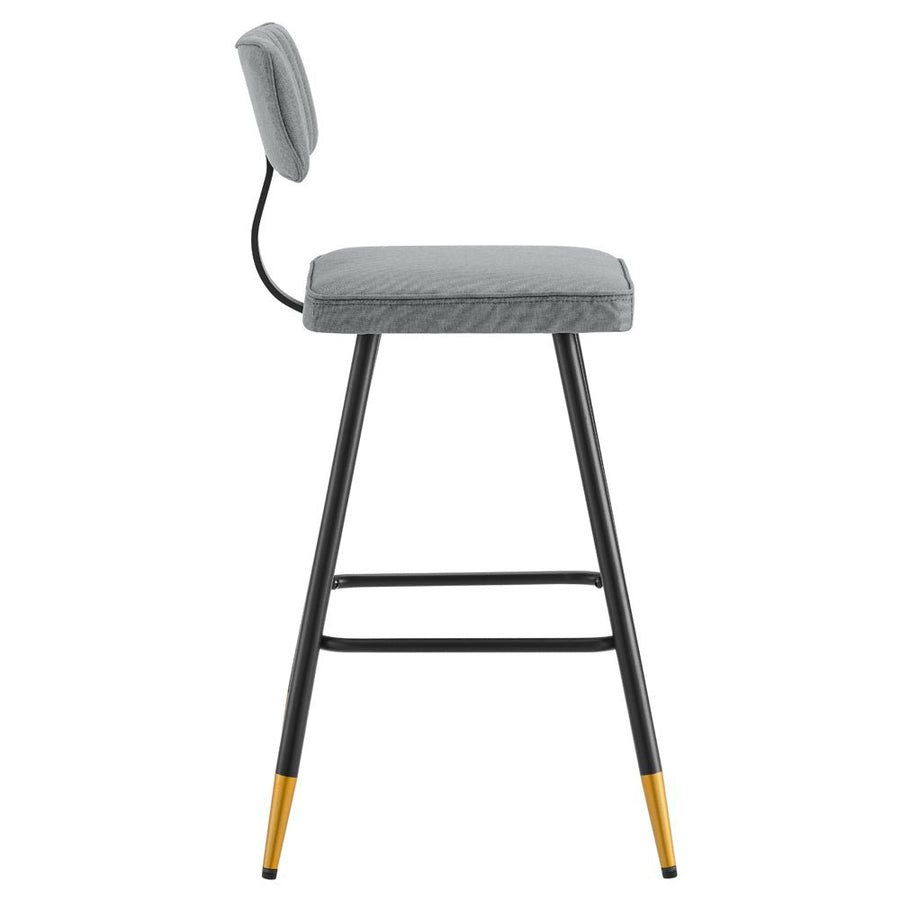Charlecote Set of 2 Light Grey Fabric Upholstered Bar Stools