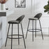 Barton Set of 2 Grey Velvet Upholstered Bar Stools with Contrast Piping - daals