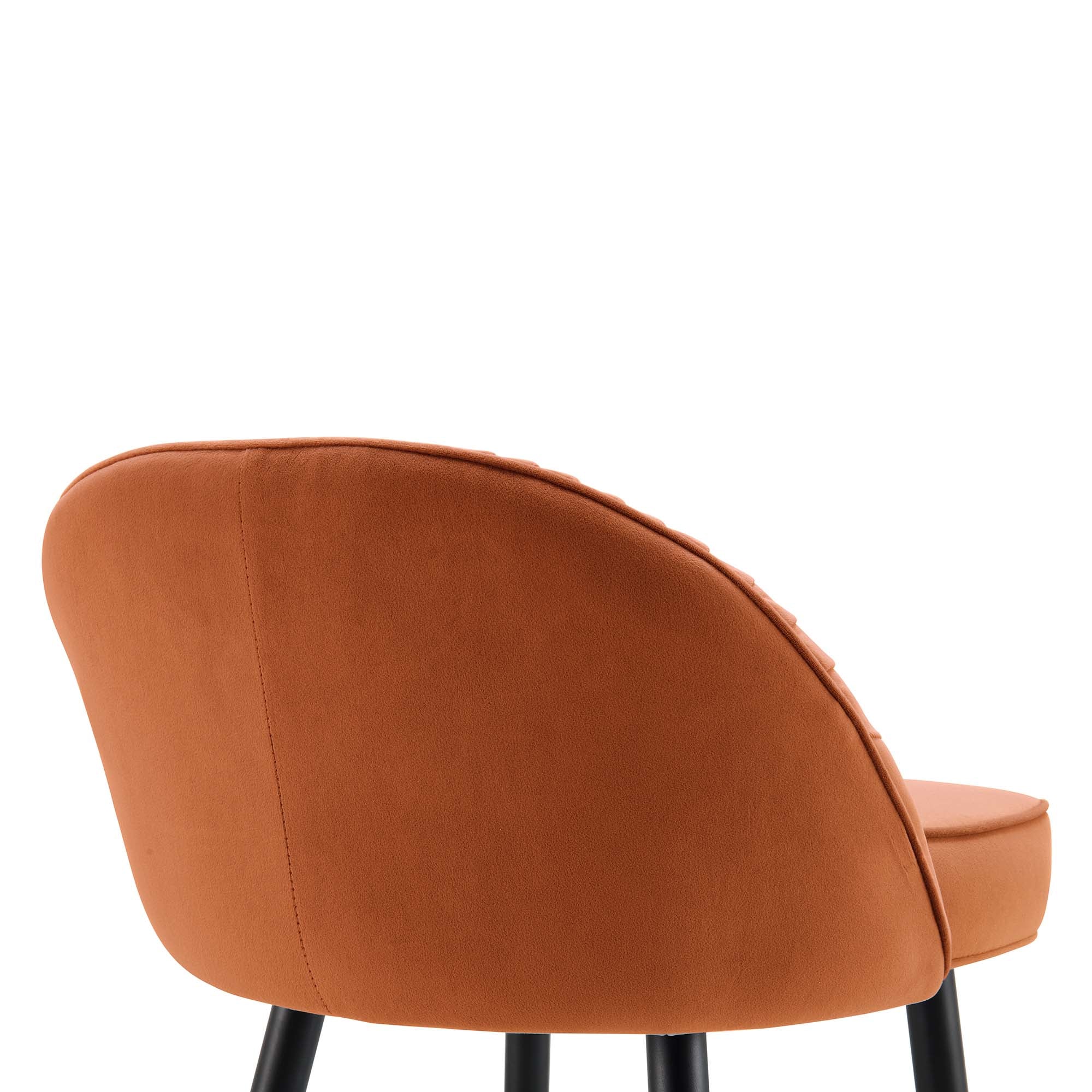 Library Stool Orange Miyae Set of 2 Pleated Burnt Orange Velvet Upholstered Counter Stools ...