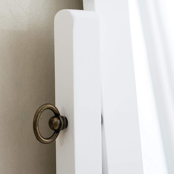 1-Drawer White Dressing Table with Stool & Single Square Mirror - daals