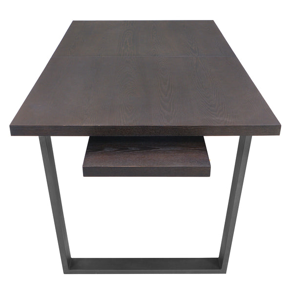 BERN 6-8 Seater Dark Oak Extending Dining Table with Metal Legs
