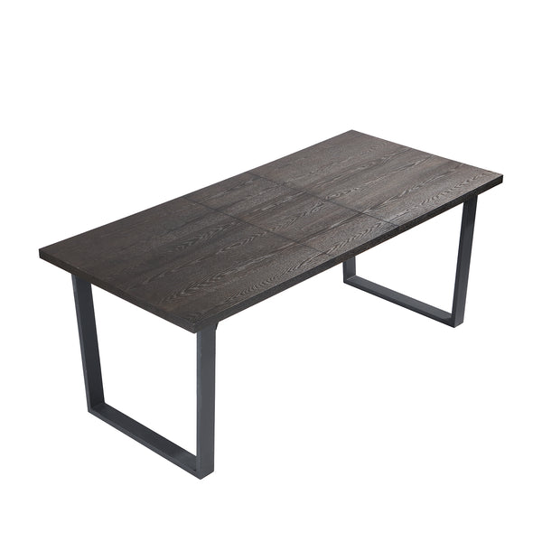 BERN 6-8 Seater Dark Oak Extending Dining Table with Metal Legs