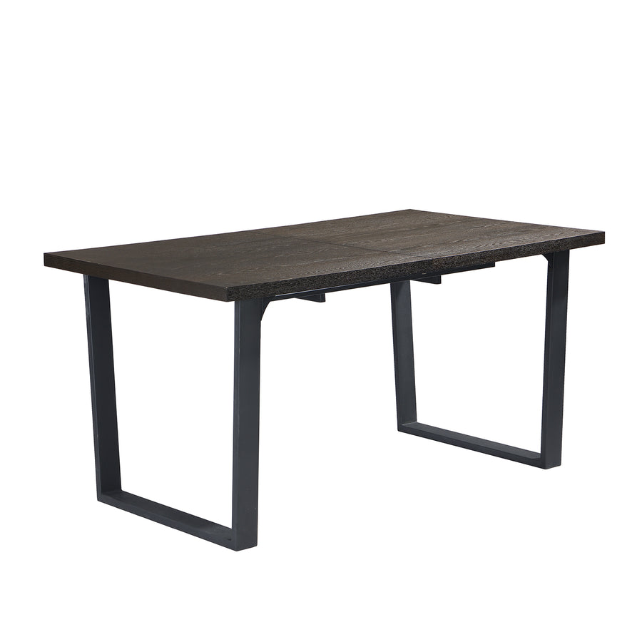 BERN 6-8 Seater Dark Oak Extending Dining Table with Metal Legs
