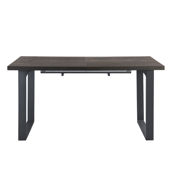 BERN 6-8 Seater Dark Oak Extending Dining Table with Metal Legs