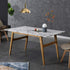 ASCONA White Marble Effect 6 - Seater Dining Table with Solid Oak Legs - daals