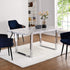 BIASCA 6 - Seater High Gloss Marble Effect Dining Table with Silver Chrome Legs White - daals