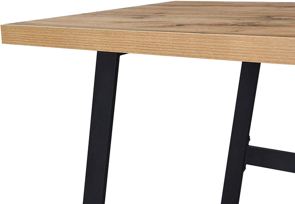 KLOTEN Oak Desk with Black Metal Legs
