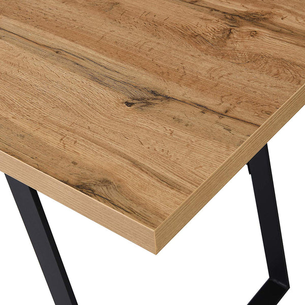 KLOTEN Oak Desk with Black Metal Legs
