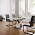 BASEL High Gloss White Extendable Dining Table 6 to 8 - Seater with Stainless Steel Base - daals