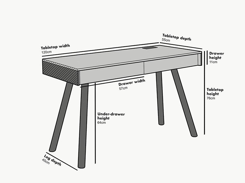ZERMATT Smart Desk with Built-in Bluetooth/USB Speaker & Charger