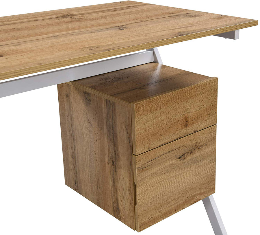 SION Desk with Drawer & Cupboard Oak