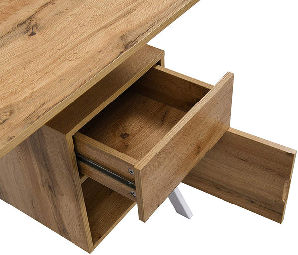 SION Desk with Drawer & Cupboard Oak