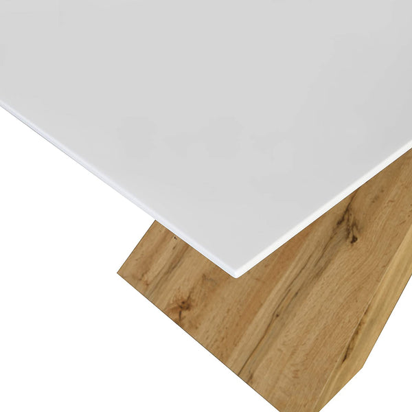 Orillia Oak Effect 160 cm Dining Table  with White Top