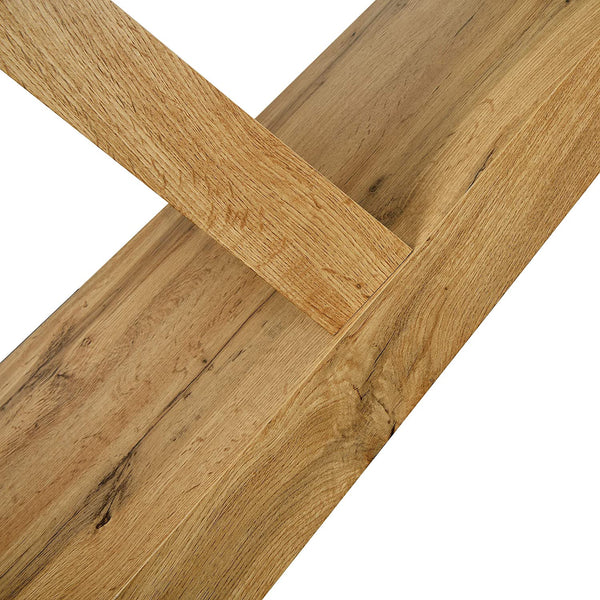 Orillia Oak Effect 160 cm Dining Table  with Clear Glass Top