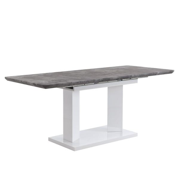 Goswell Concrete Effect Extending Dining Table 6 to 8 Seater