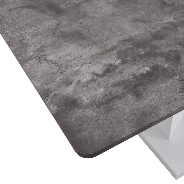 Goswell Concrete Effect Extending Dining Table 6 to 8 Seater