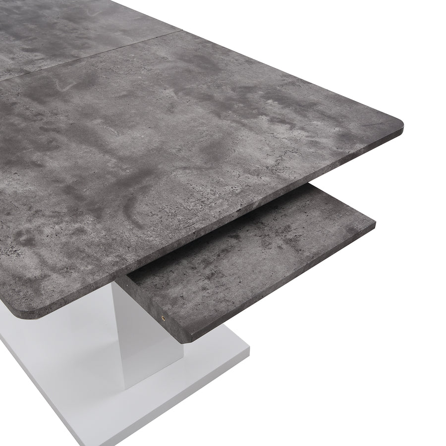 Goswell Concrete Effect Extending Dining Table 6 to 8 Seater