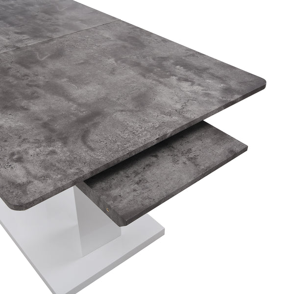 Goswell Concrete Effect Extending Dining Table 6 to 8 Seater