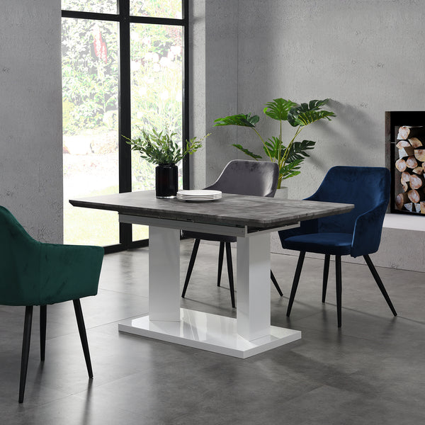 Goswell Concrete Effect Extending Dining Table 6 to 8 Seater
