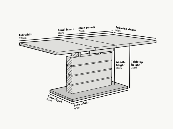 Hayne High Gloss White Extending Dining Table 6 to 8 Seater