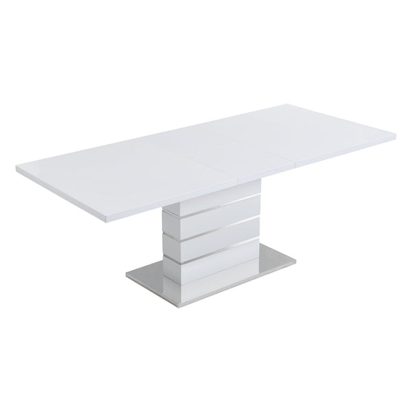 Hayne High Gloss White Extending Dining Table 6 to 8 Seater