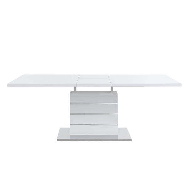 Hayne High Gloss White Extending Dining Table 6 to 8 Seater
