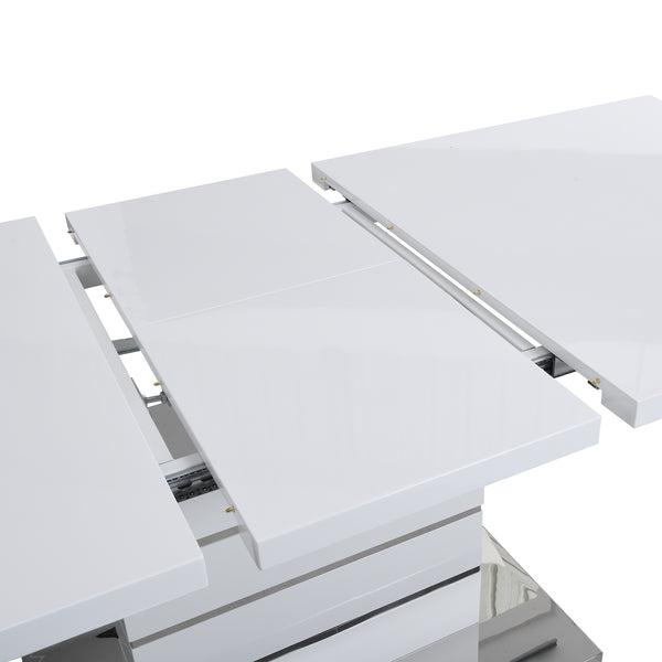 Hayne High Gloss White Extending Dining Table 6 to 8 Seater
