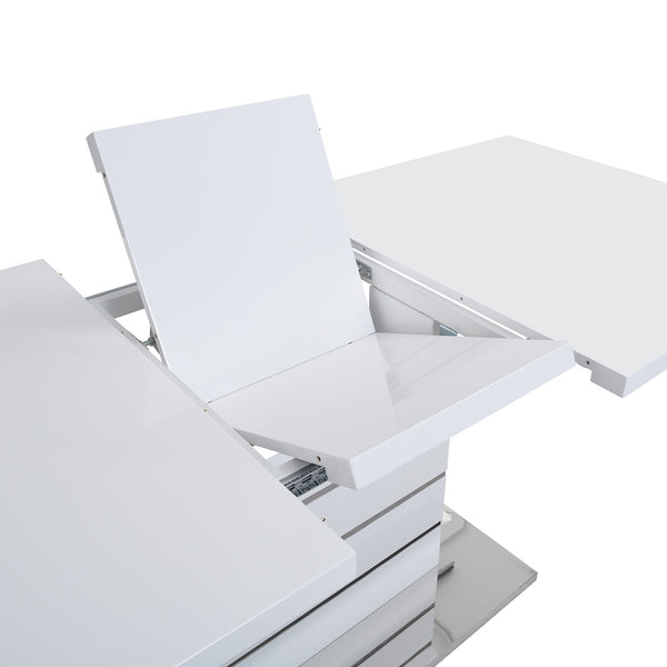 Hayne High Gloss White Extending Dining Table 6 to 8 Seater