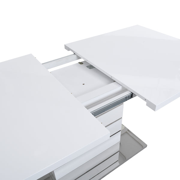 Hayne High Gloss White Extending Dining Table 6 to 8 Seater