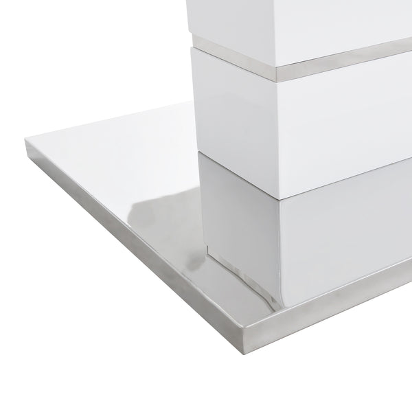 Hayne High Gloss White Extending Dining Table 6 to 8 Seater