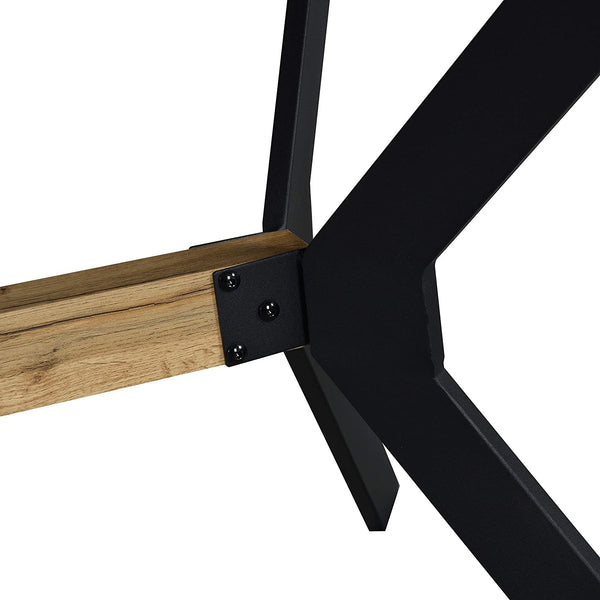 Granby Wotan Oak Effect 140cm Dining Table with Geometric Metal Legs