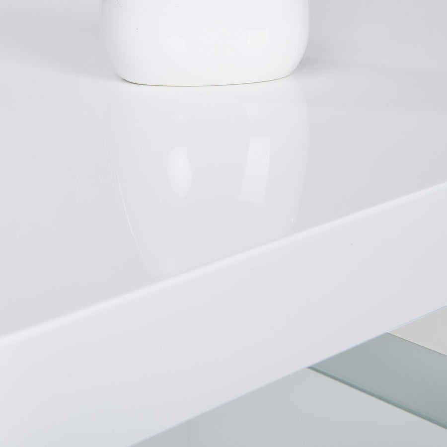 Albion White High Gloss and Glass Coffee Table